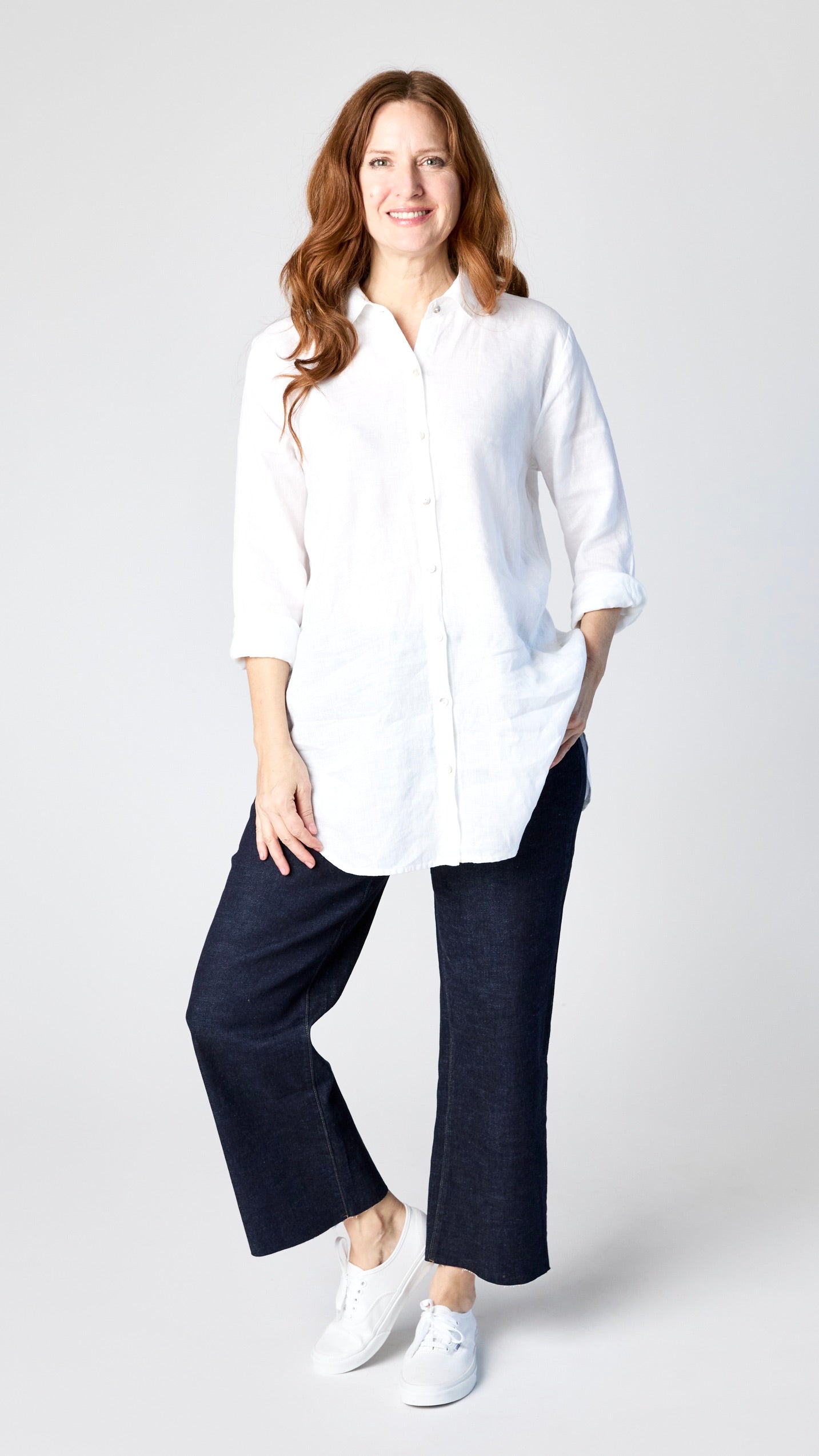 Linen Boyfriend Shirt - White