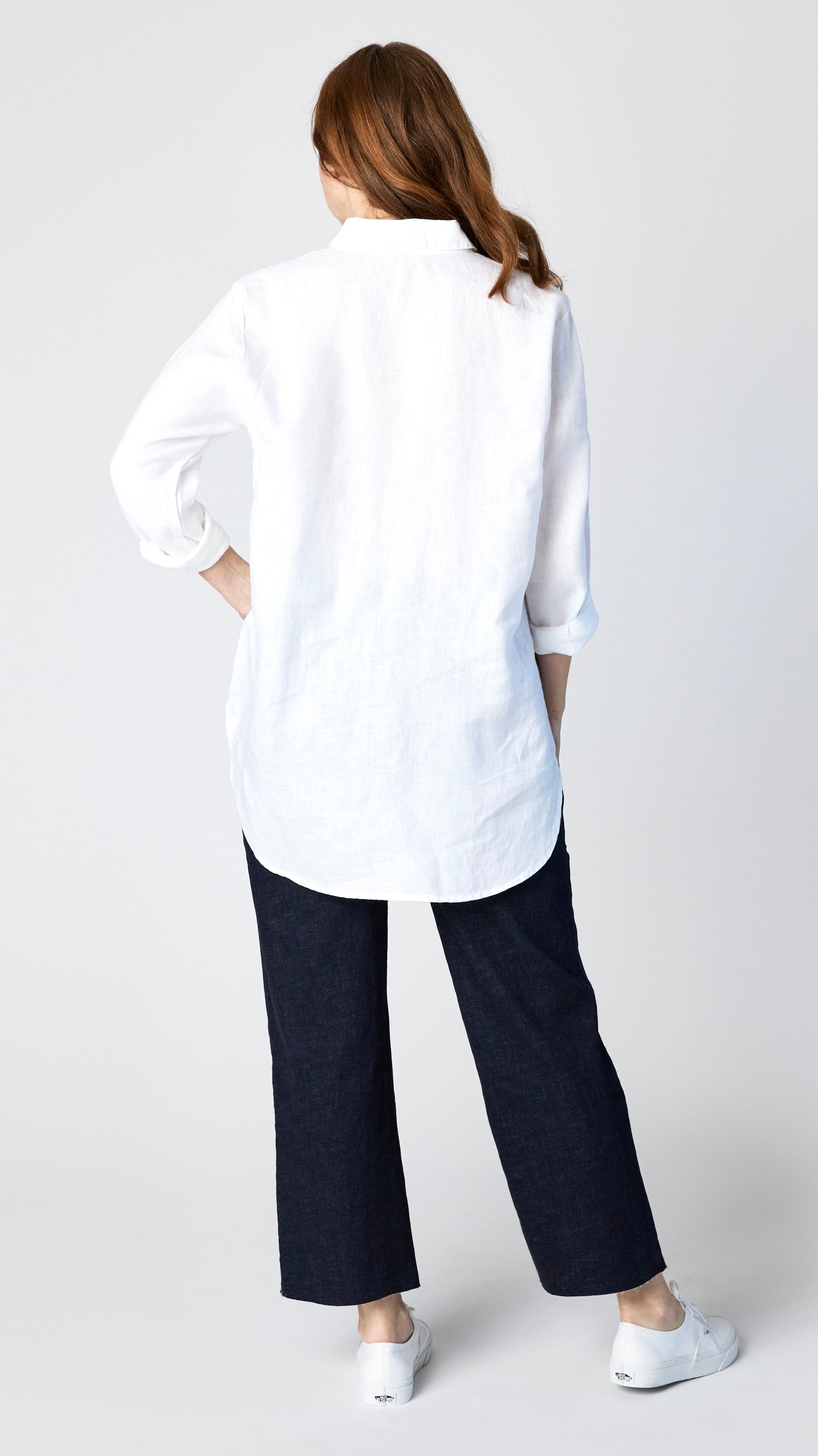 Linen Boyfriend Shirt - White