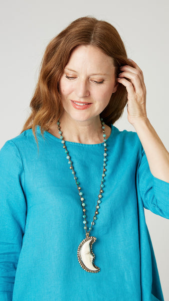 Tara Gasparian Moon with Amazonite Pendant