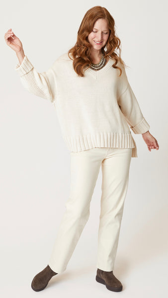 V-Neck Hand Knit "Milan" Pullover