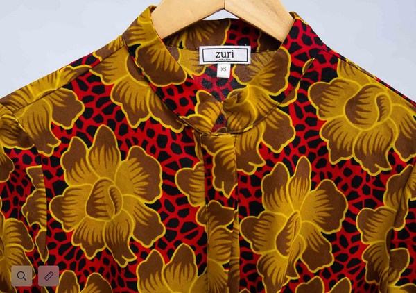 Close-up of "Goldenrod" Zuri print.