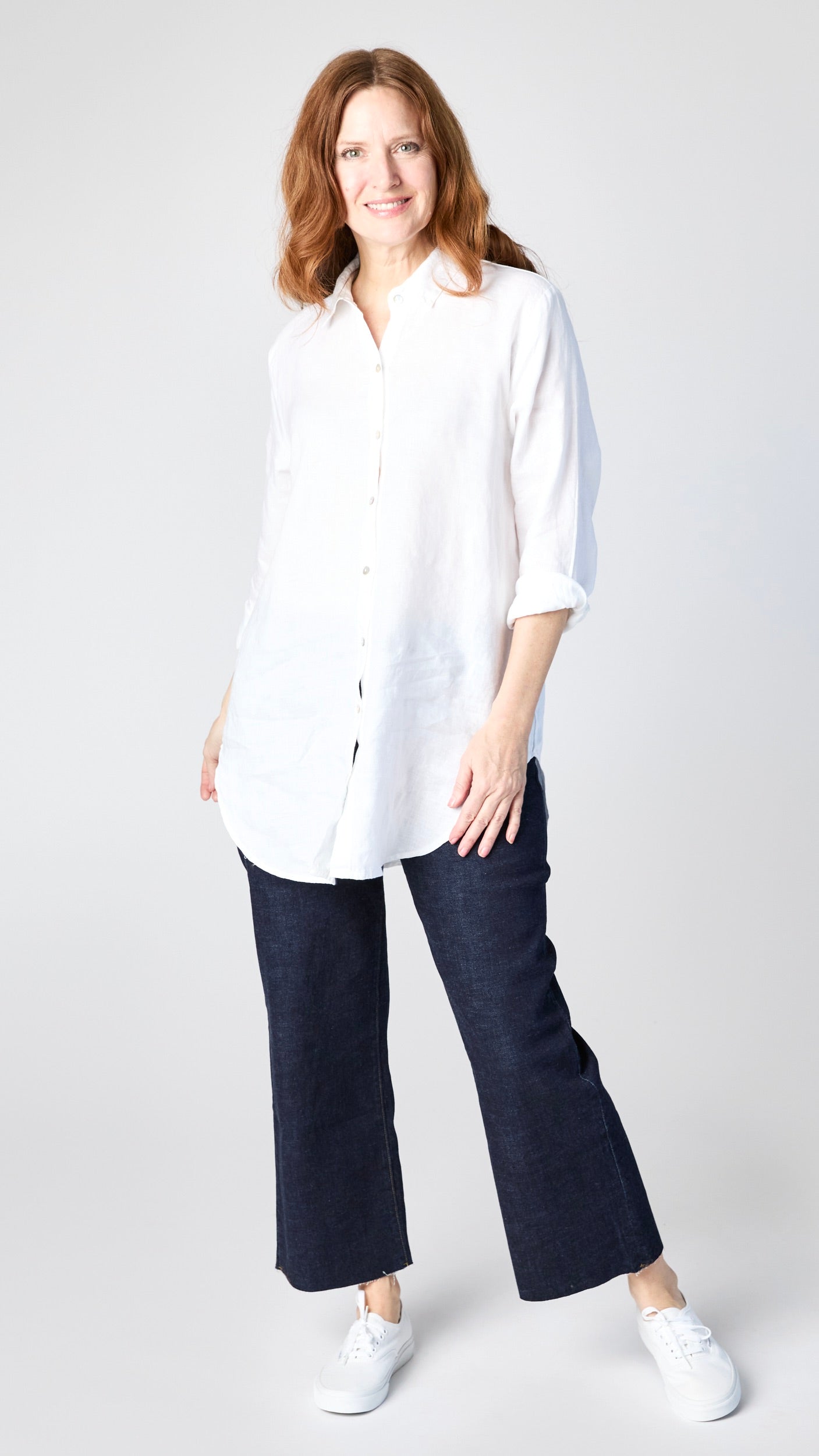 Linen Boyfriend Shirt - White