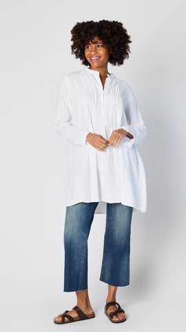 CP Shades Marella Tunic - Double Cttn Gauze in White- Bliss Boutiques