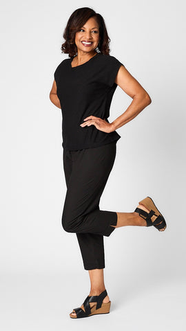 Organic Poplin Tapered Cropped Pant
