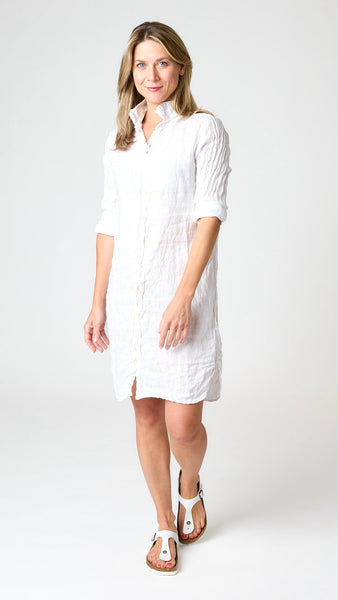 LLEA BLUE Zumi Shirt Dress - White