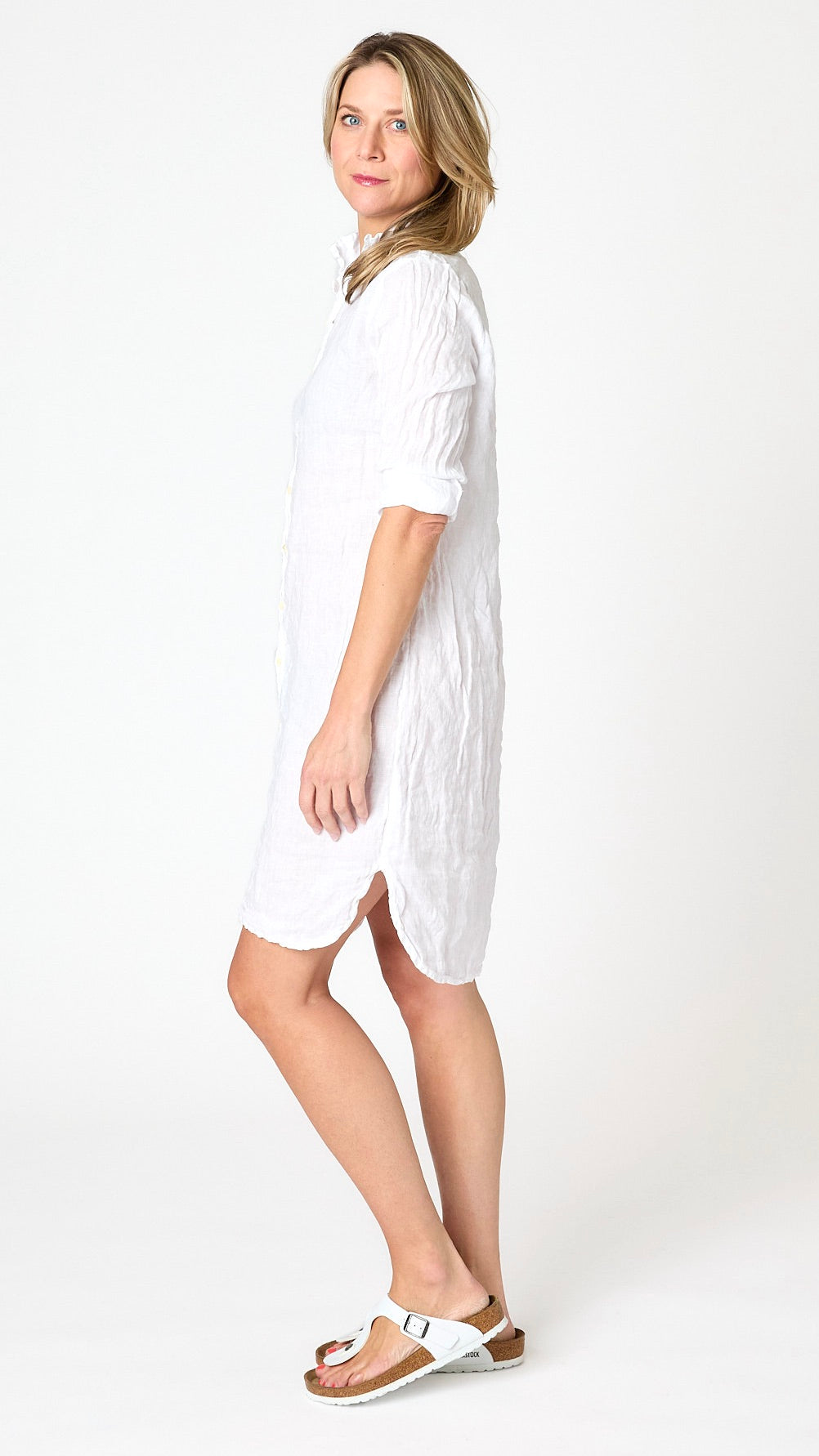 LLEA BLUE Zumi Shirt Dress - White