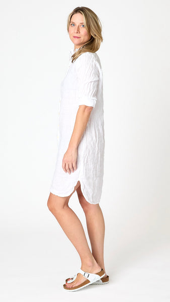 LLEA BLUE Zumi Shirt Dress - White