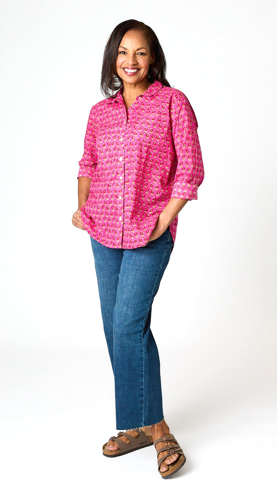 Good Boyfriend Shirt Emory Floral Pink
