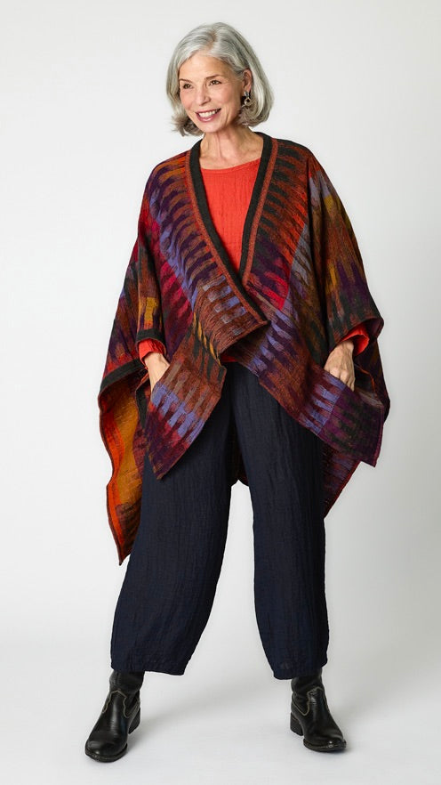 Long Boiled Merino Wool Cape