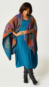 Long Boiled Merino Wool Cape