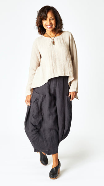 Gerties 11 Stitch Double Pocket Pant - Travel Rayon - Black Pearl