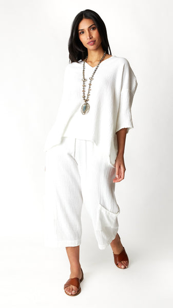 Bryn Walker Casbah Pant- Crinkle Cotton - White