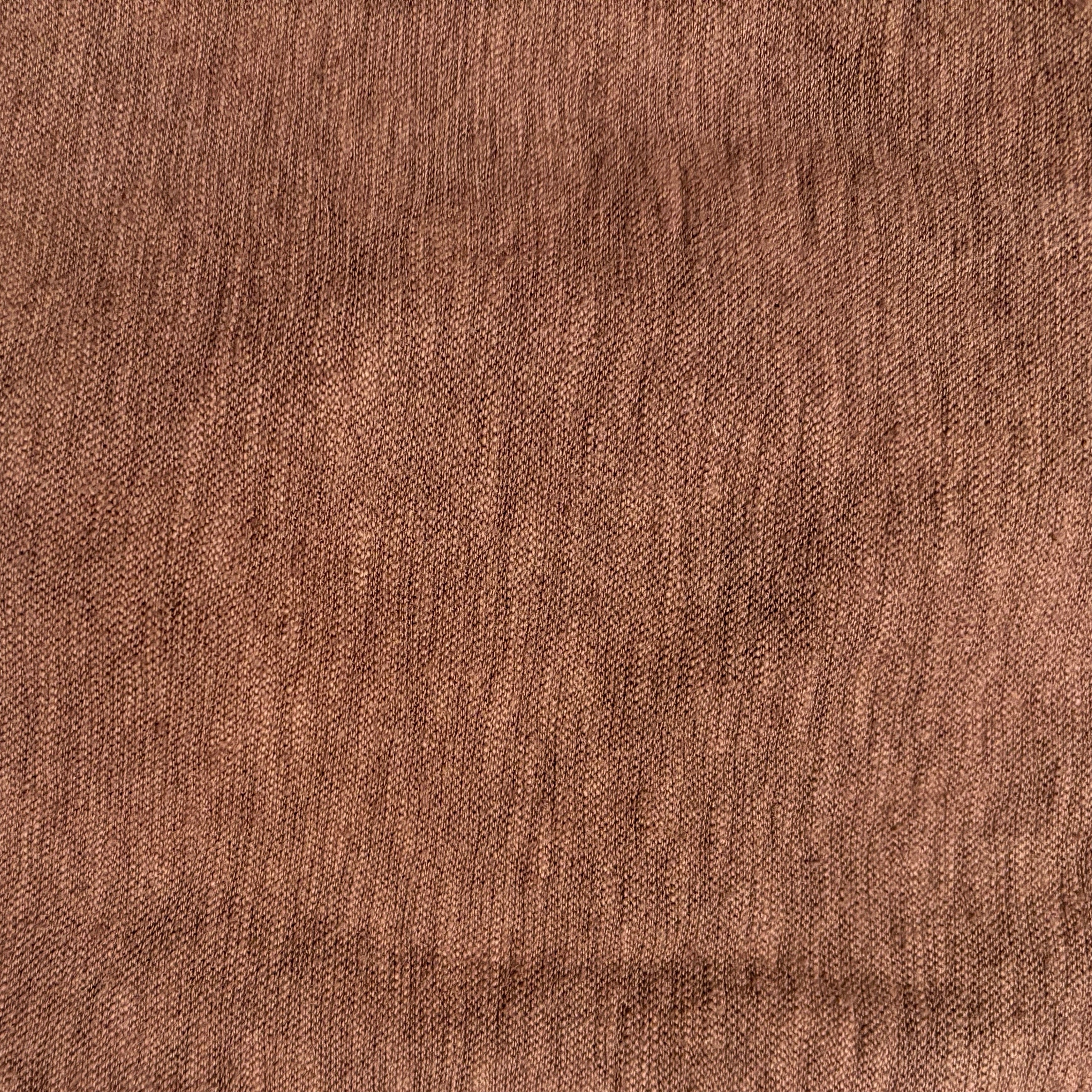 Color swatch of Cola in cotton/linen jersey. 