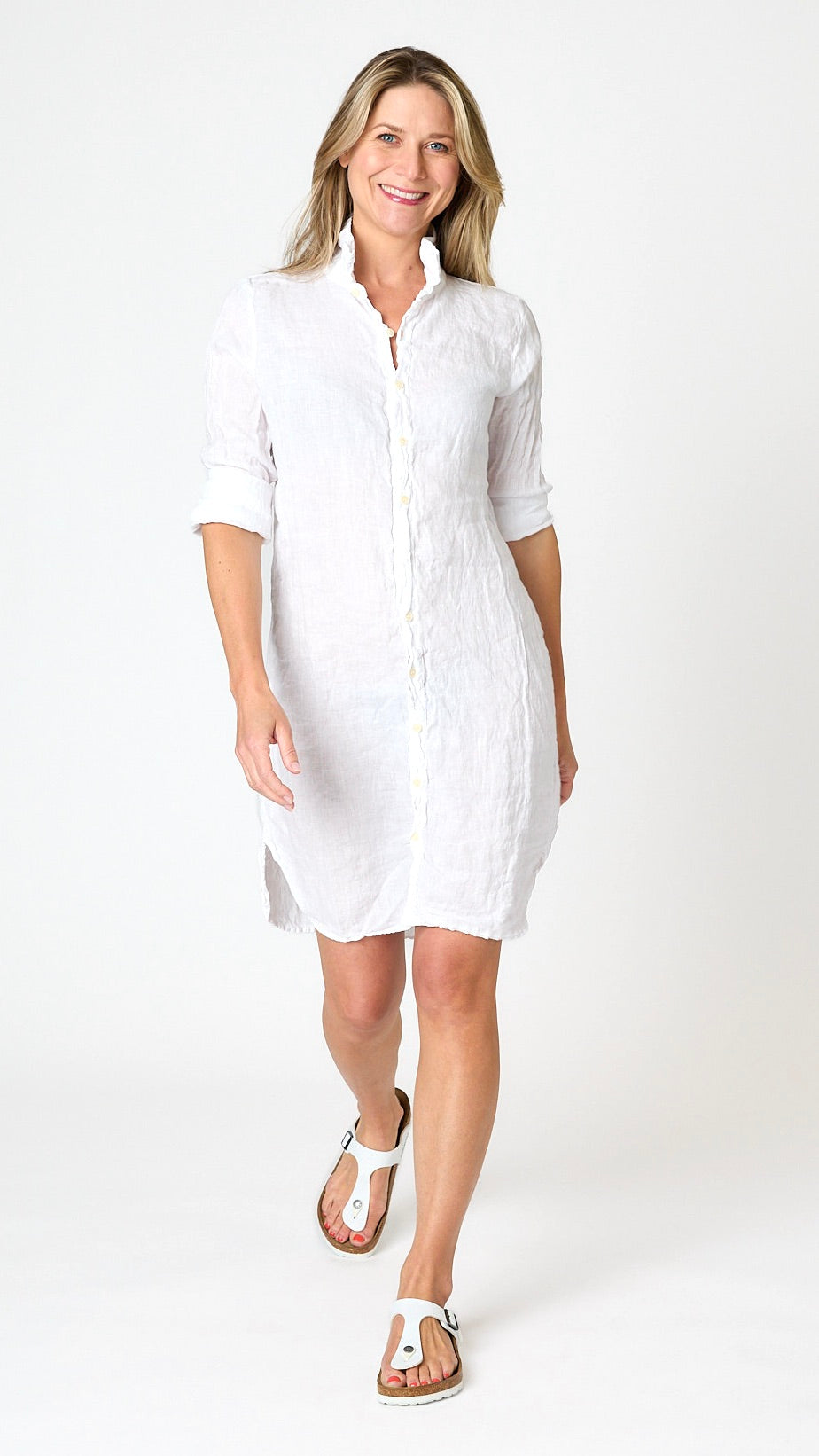 LLEA BLUE Zumi Shirt Dress - White – READY TRADING