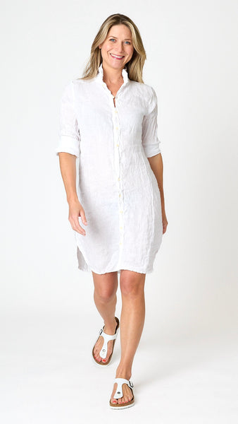 LLEA BLUE Zumi Shirt Dress - White