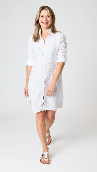 LLEA BLUE Zumi Shirt Dress - White