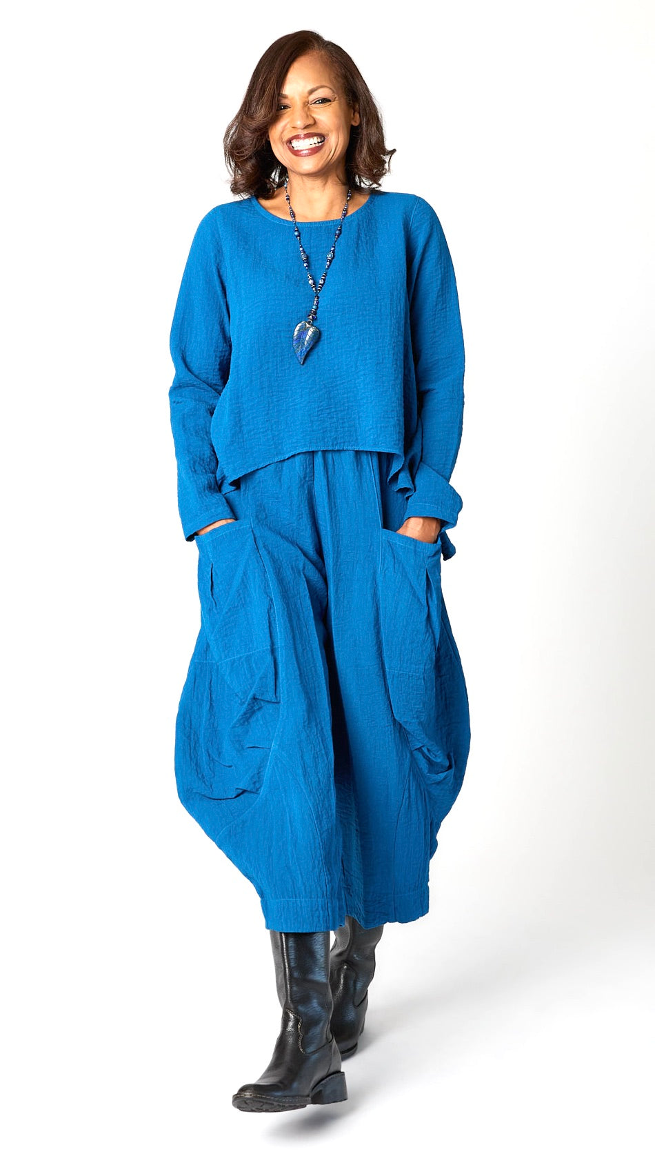 Gerties 11 Stitch Double Pocket Pant - Travel Rayon - North Sea