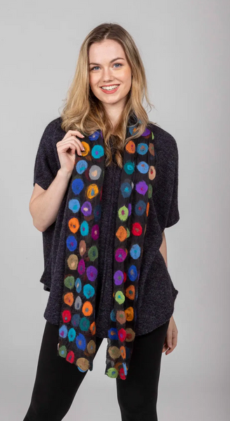 Felted Wool Polka Dots Scarf