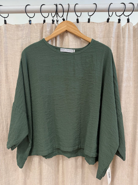 One Size Cropped Top -Travel Rayon