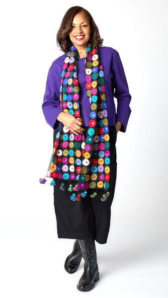 Felted Wool Polka Dots Scarf