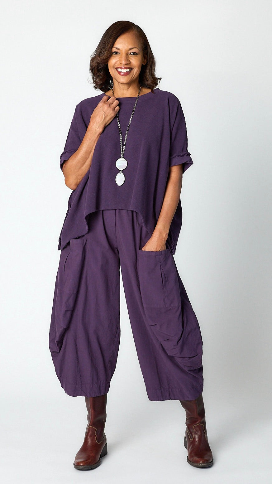 North Star Base Pullover Vest - Eggplant
