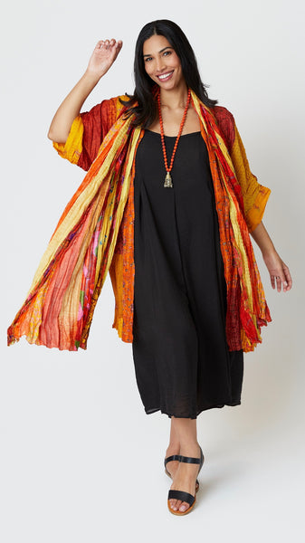 Recycled Silk Long Kimono