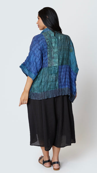 Recycled Silk Hip-Length Kimono