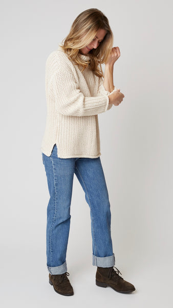 Rustic Cotton Hand knit Turtleneck